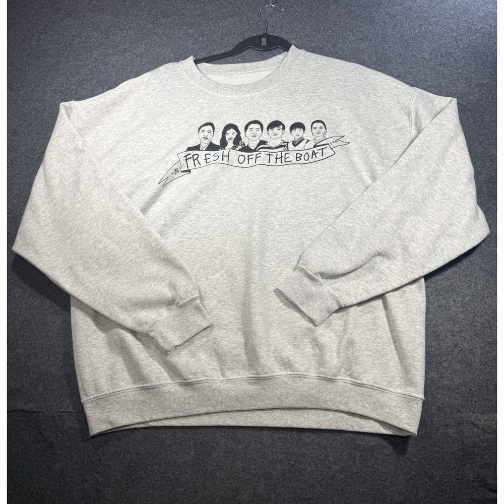 Fresh Off The Boat TV Show Graphic Crewneck Sweatshirt Gray‎